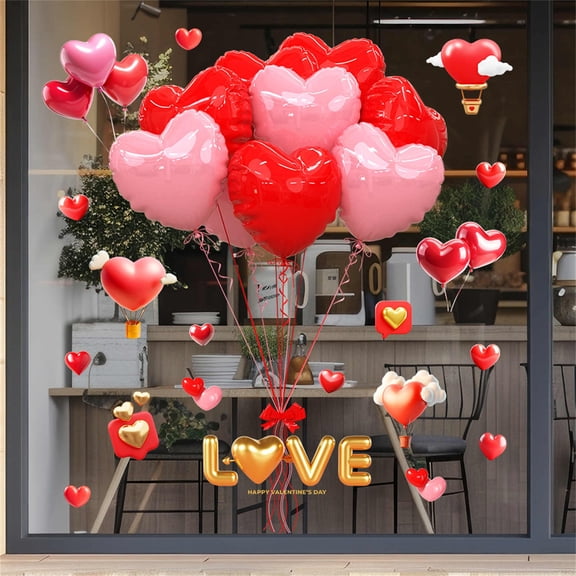 RBCKVXZ Valentines Day Stickers Heart Shaped Decorative Stickers No Glue Statics Electricity