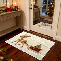 RBCKVXZ Winter Chirstmas Welcome-Doormat Outdoor-Entrance Front Door Mat, Seasonal Entryway-Rug Non-Slip Dirt-Trapping Indoor-Outside Porch Mat 16"x24" for Home Decor