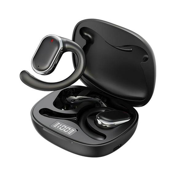 RBCKVXZ Wireless Bluetooth Headphones Call Hanging Ear Type Stereo Earphones with Microphone Wireless Charging Case LED Power Display for Phone Phone TV PC Laptop on Clearance, Black