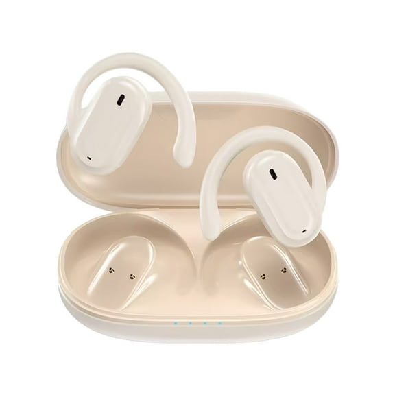 RBCKVXZ Wireless Bluetooth Headset 5.3 Noise Cancellation Hanging Ear Sports Headphones Not In Ear Birthday Gifts, Beige