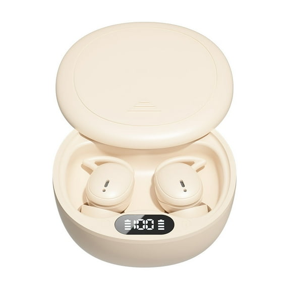 RBCKVXZ Wireless Earbuds IPX7 Wireless Bluetooth 5.4 Earphones with 400mAh Charging Case LED Digital Display Ear Buds Birthday Gifts, Beige