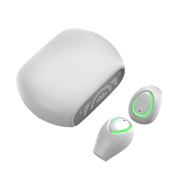 RBCKVXZ Wireless Stereo Headset Low Latency Bluetooth 5.3 Headphones Wireless Bass Touching Control Earbuds HD Physical Noise Cancellation Earphones Birthday Gifts, White