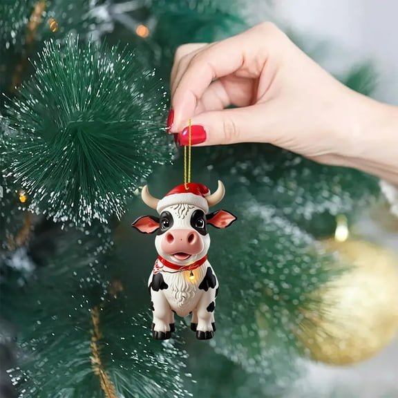 RBEK Cow Themed Hanging Ornament For Home | Farm Animal Figurine With Finish For Ceiling Wall Or Door Display