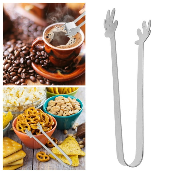 RBEK Ice Tongs Tongs | Silver Ice Clip | Stainless Steel Ice Tongs | Ice Clip For Ice Bucket Ice Cubes | And Tongs Candy |Small Clips For Coffee Food 1pc