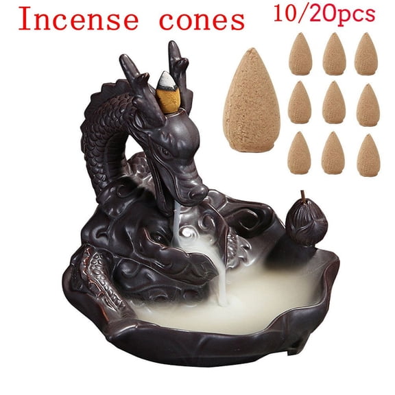 RBEK Porcelain Holder Incense Backflow Burner Ceramic 20pcs Home