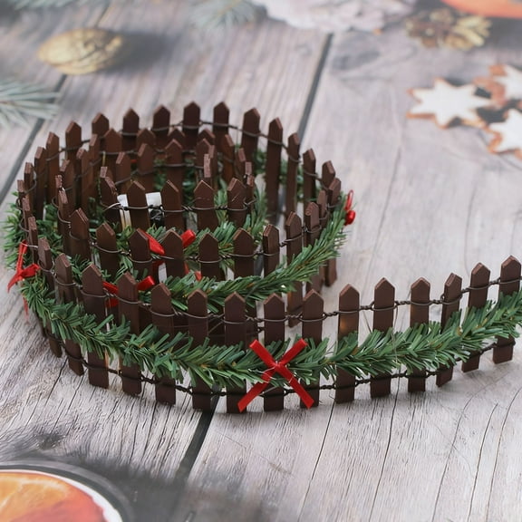 RBER Christmas Decorations Mini Fences Durable Mini Christmas Tree Picket Fence Funny Christmas Village Accessories Suitable For Indoor Outdoor Home Garden Party Without LED Lights ( 3 Styles)