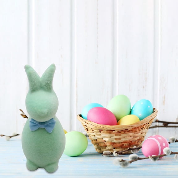 RBER Easter Decor Rabbit Ornaments Simulation Standing Border Decoration Ornaments Cute Plastic