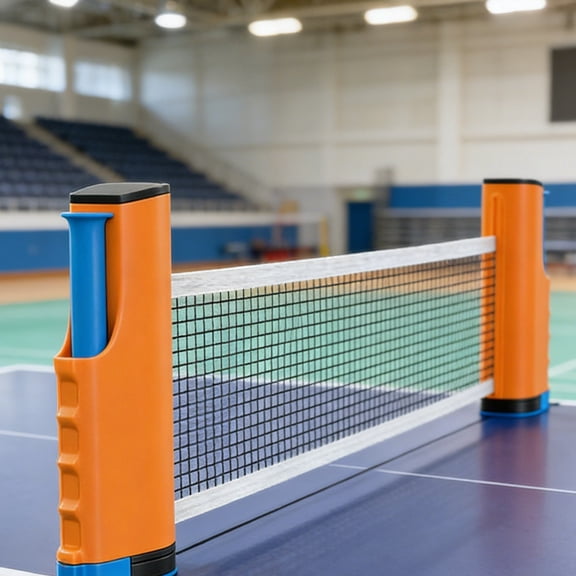 RBER Portable Tennis Net Post With Automatic Retractable Net For Indoor And Outdoor Play
