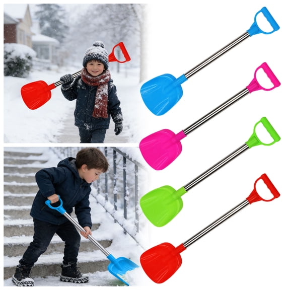 RBER Stainless Steel Handle Children's Shovel Children's Size Durable Shovel Durable Handle Beach Style Design Random Color