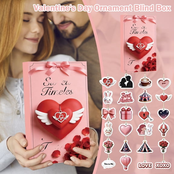 RBER Valentine's Day Decorations Surprise Calendar Countdown 24 Days 2D Flat Acrylic Hanging Piece