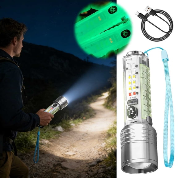 RBER White Laser Flashlight Outdoor Long-Range Strong Light Usb Charging Multifunctional Portable Led Mini Flashlight