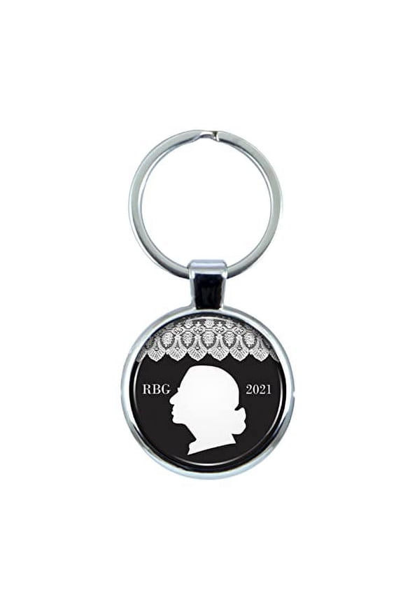 RBG Collar 1933-2020 Keychain with Epoxy Dome and Metal Keyring