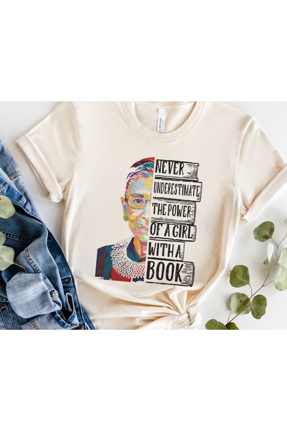 RBG Shirt Ruth Bader Ginsburg Girl with A Book Shirt Gift Ruth Bader Ginsburg Shirt for Gi