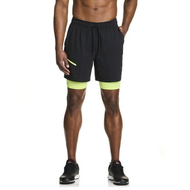Reebok Mens and Big Mens Power Up 2-in-1 Woven Shorts (6" Inner, 9" Outer Inseam), Sizes XS-3XL