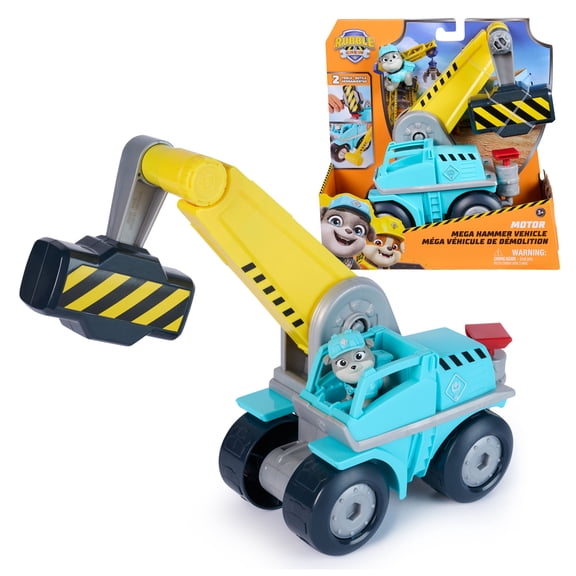 PAW Patrol, Rubble & Crew Motor Mega Hammer Vehicle and Figure, for Ages 3 and up