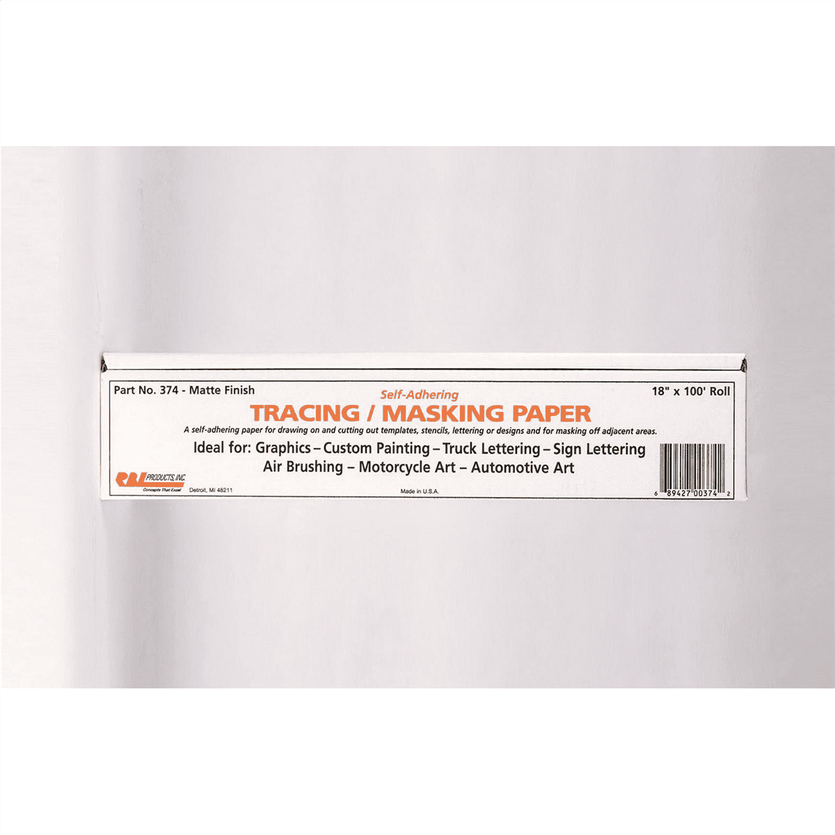 SELF ADHERE TRACK/MASK PAPER 18"X100'ROLL MATTE