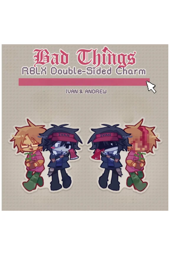 RBLX Bad Things Keychain Acrylic Charm, Roblox Cute Keyring Acrylic, Perfect Gift for Fans, Collectible Character Charms, Backpack & Bag Accessories
