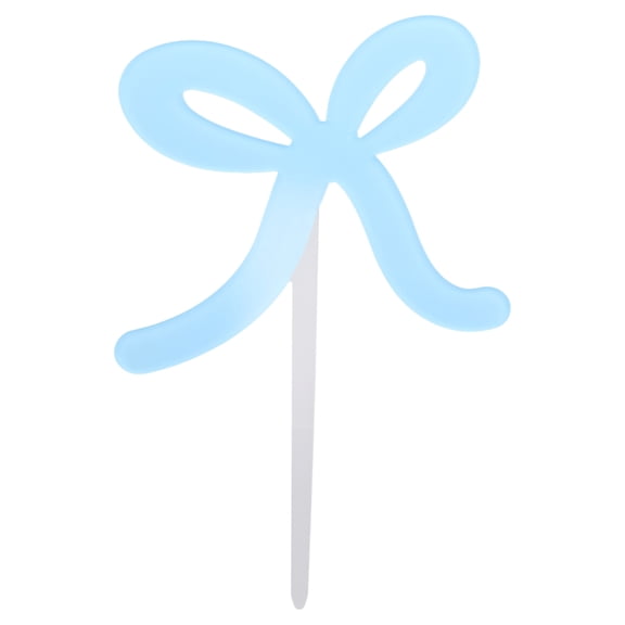 Blue Bow Acrylic Cake Topper, 5.8", by Way To Celebrate