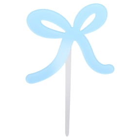 Blue Bow Acrylic Cake Topper, 5.8", by Way To Celebrate