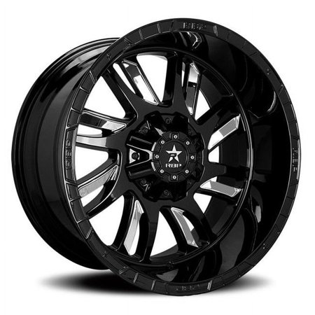 RBP - 69R SWAT Black with Chrome Inserts (22"x12", -44 Offset, 8x170 Bolt Pattern, 129mm Hub) Wheel Rim