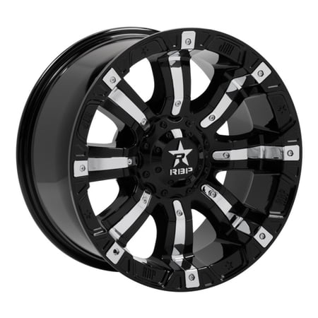RBP - 94R Black with Chrome Inserts (17"x9", +10 Offset, 6x139.7 Bolt Pattern, 87mm Hub) Wheel Rim