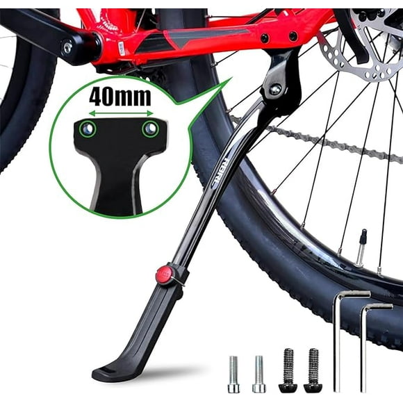 RBRL Bike Kickstand 40mm Hole Spacing, Bike Stand Aluminium Alloy Adjustable Bicycle Kickstand, Rear Side Bicycle Kick Stand for 24''-29'' Mountain Bike/Road Bike/BMX/MTB