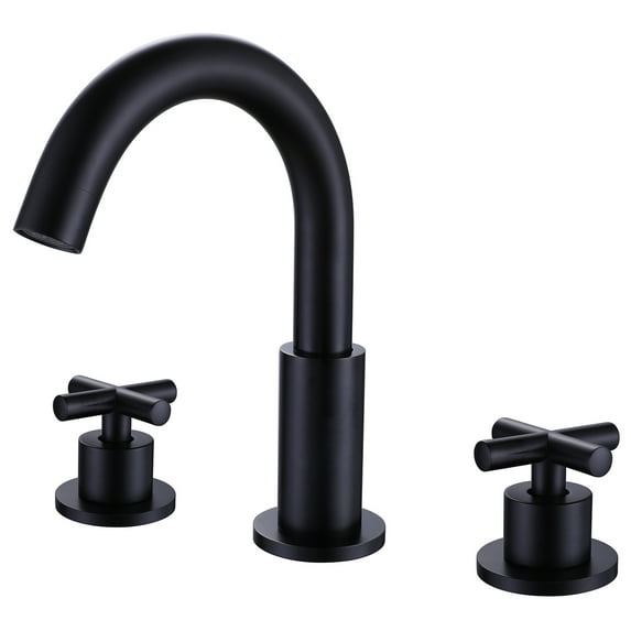 RBROHANT Widespread Bathroom Deck-Mounted Faucet with Black in Bathroom
