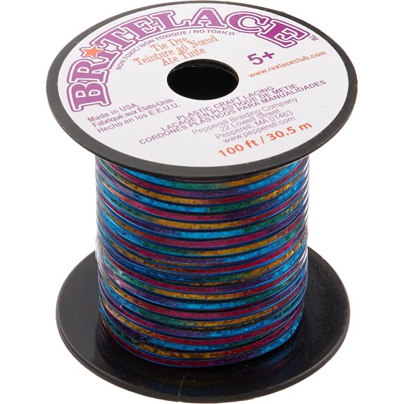 RBS5010 Tie Dye Rexlace Plastic Lacing, 0.0938" by 33 yd, Blue