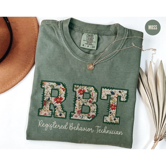 RBT Shirts Registered Behavior Technician TShirt Floral Aba Therapist Tee Cute Behavior An