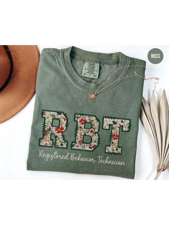 RBT Shirts Registered Behavior Technician TShirt Floral Aba Therapist Tee Cute Behavior An