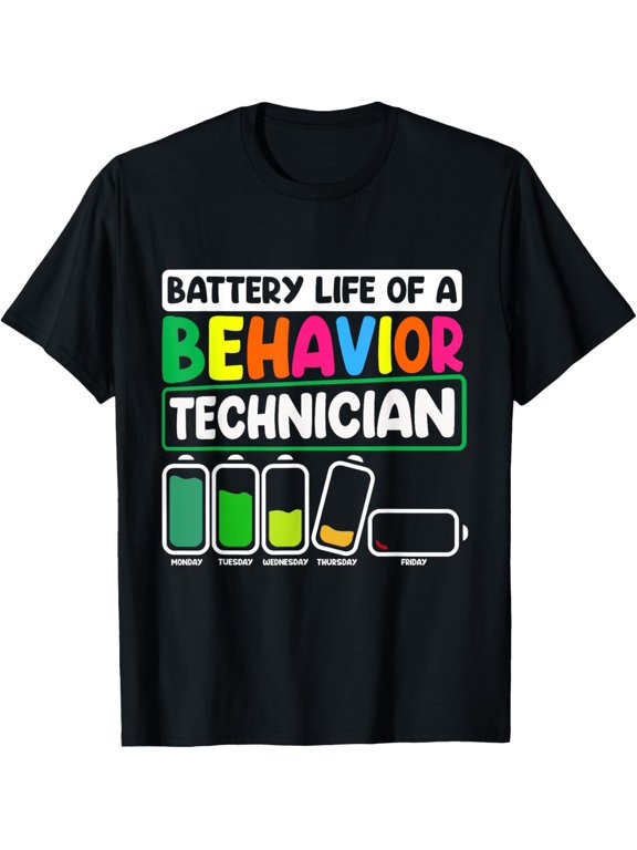 RBT Therapist Behavioral Science Behavior Technician T-ShirtMen's and women's gift, black and white T-shirt, size: Extra large S-4XL
