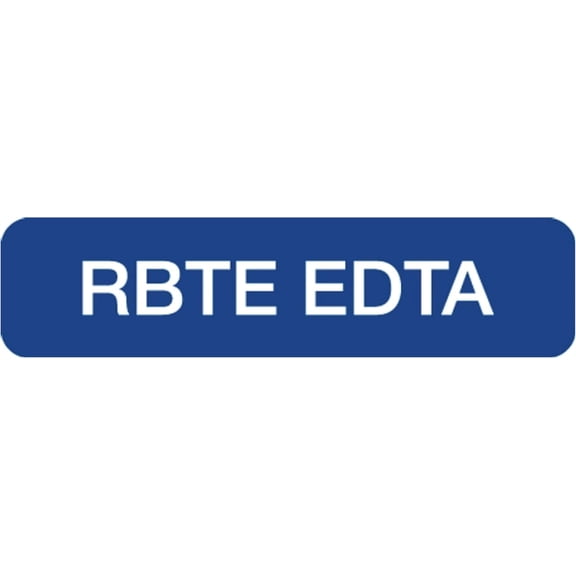 RBTE EDTA Specimen Labels for Blood Bank Transfusion Testing, 1-1/4" x 5/16", Blue with White Print, Permanent Adhesive, , 250 Stickers/Box