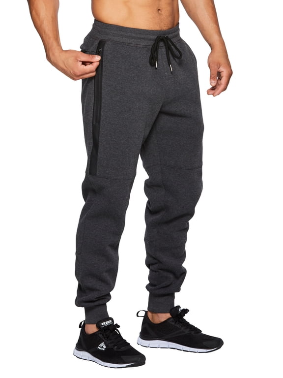 Active Men's Athletic Fleece Lined Tapered Jogger Sweatpant with Pocket