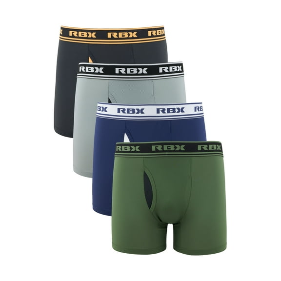 RBX Active Men's Breathable Performance Mesh Quick Dry Boxer Briefs