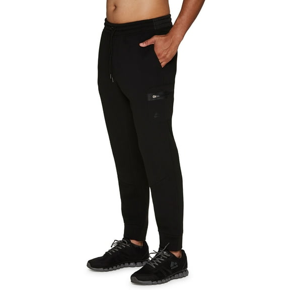 RBX Active Men's Fleece Jogger Sweatpant With Patch Zipper Pockets
