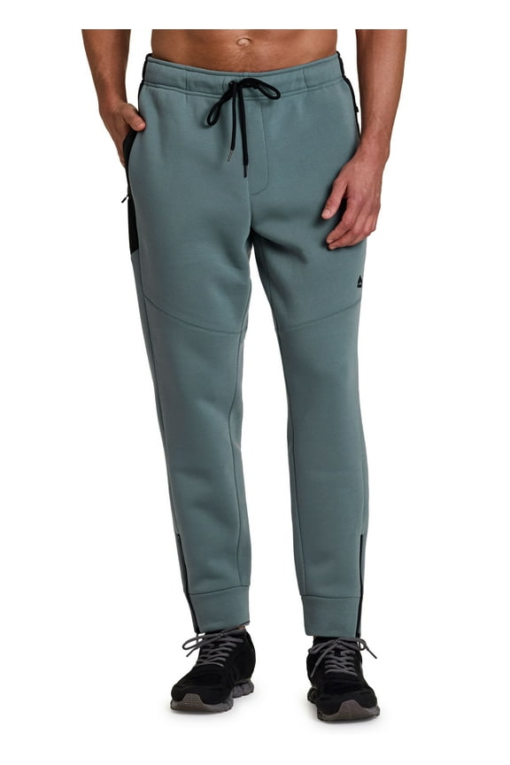 Active Men's Fleece/Woven Jogger Sweatpants with Bonded Zip Pockets