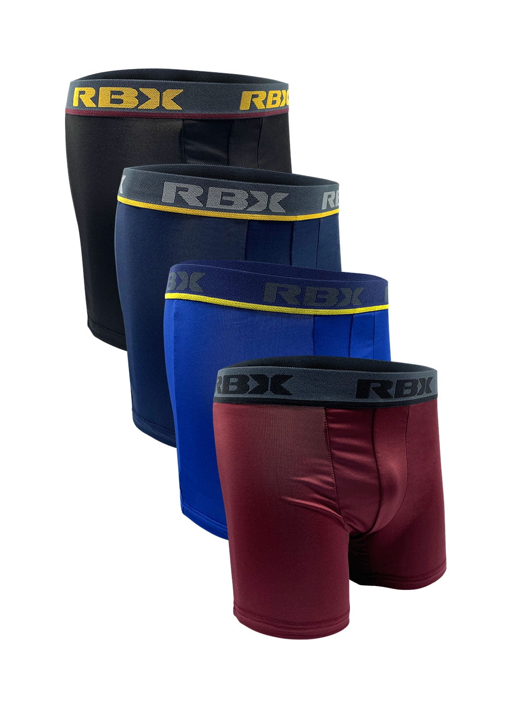 RBX Active Men's Performance Quick Dry Boxer Briefs 4Pack