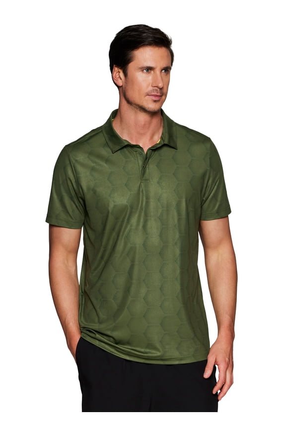 Active Men's Tonal Geo Quick Dry Breathable Polo Golf Shirt
