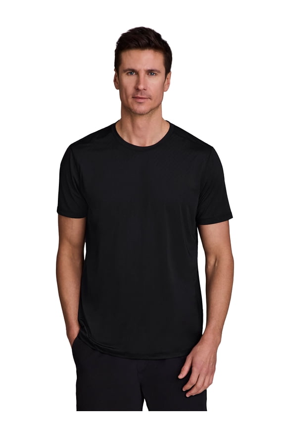Active Men's Tonal Micro Stripe Quick Dry Moisture Wicking Workout T-Shirt