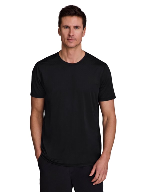 Active Men's Tonal Micro Stripe Quick Dry Moisture Wicking Workout T-Shirt
