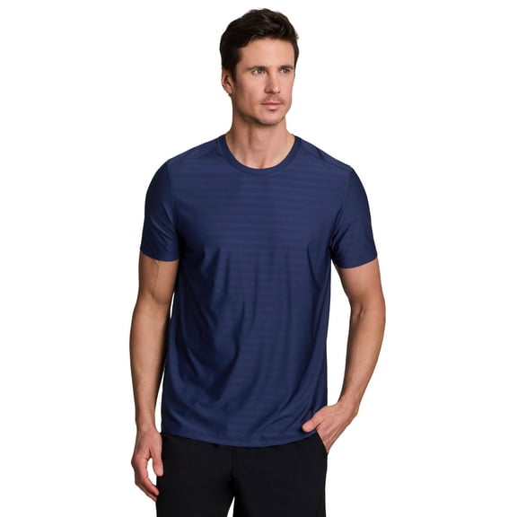 RBX Active Men's Tonal Stripe Closed Mesh Quick Drying Workout T-Shirt