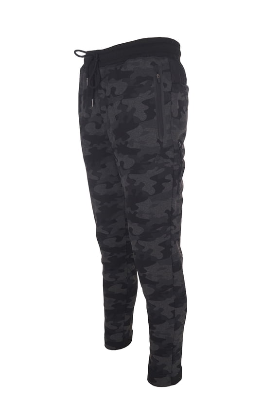 Active Men's Woven Camo Fleece Lined Sweatpant With Pockets