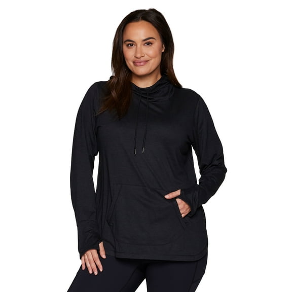 RBX Active Plus Size Women's Super Soft Lightweight Hoodie Tunic With Pocket