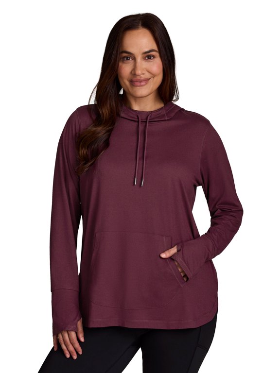 Active Plus Size Women's Super Soft Lightweight Hoodie Tunic With Pocket