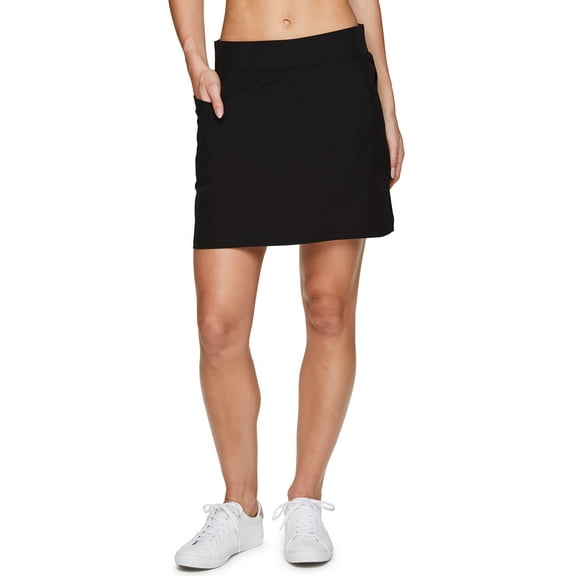 RBX Active Women's Athletic Zipper Pocket Woven Skort With Inner Bike Short
