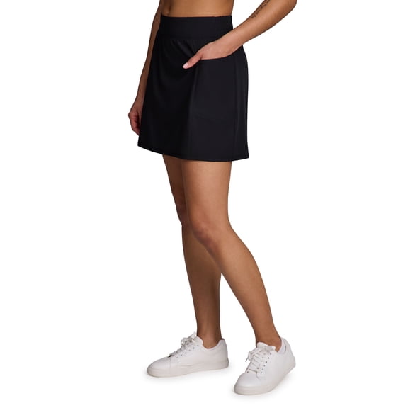 RBX Active Women's Athletic Zipper Pocket Woven Skort With Inner Bike Short