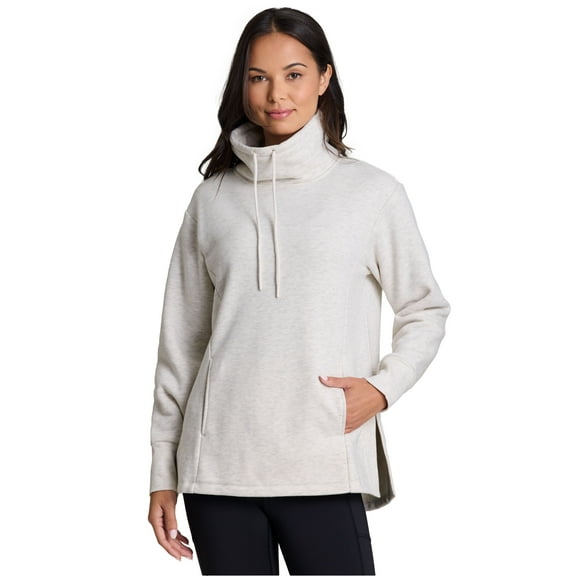 RBX Active Women's Blended Cotton Fleece Cowl Neck Tunic Sweatshirt