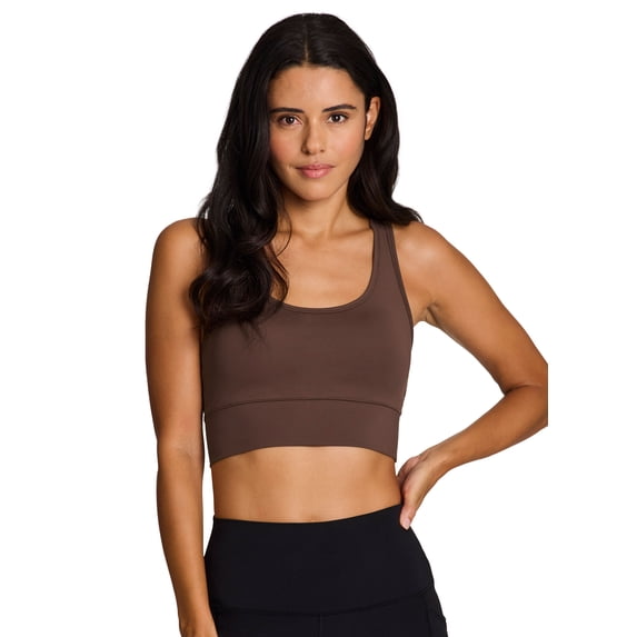 RBX Active Women's Buttery Soft Fitted Cropped Racerback Sports Bra Tank Top With Shelf Bra