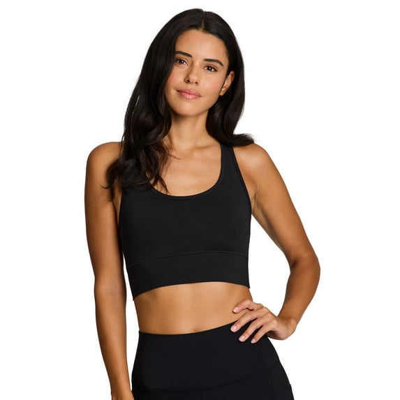 RBX Active Women's Buttery Soft Fitted Cropped Racerback Sports Bra Tank Top With Shelf Bra