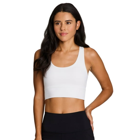 RBX Active Women's Buttery Soft Fitted Cropped Racerback Sports Bra Tank Top With Shelf Bra